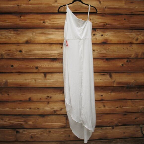 NWOT Mac Duggal One Shoulder White Satin Gown - Picture 10 of 13